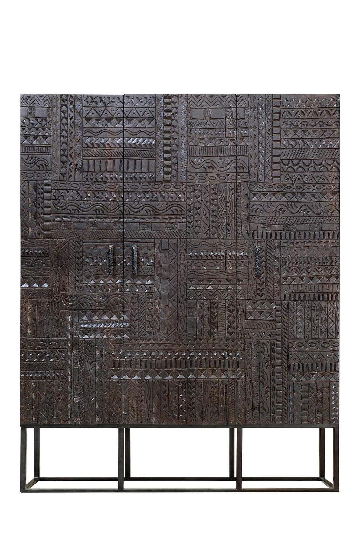 HIGHBOARD Mangoholz und dunklem Walnussmetall - Dunkelbraun, Holz (40/135/120cm) - Giner y Colomer