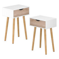 BEISTELLTISCH-SET 2 TLG. Östersund - Eichefarben/Naturfarben, Holz/Holzwerkstoff (29.5/40/60cm) - [en.casa]