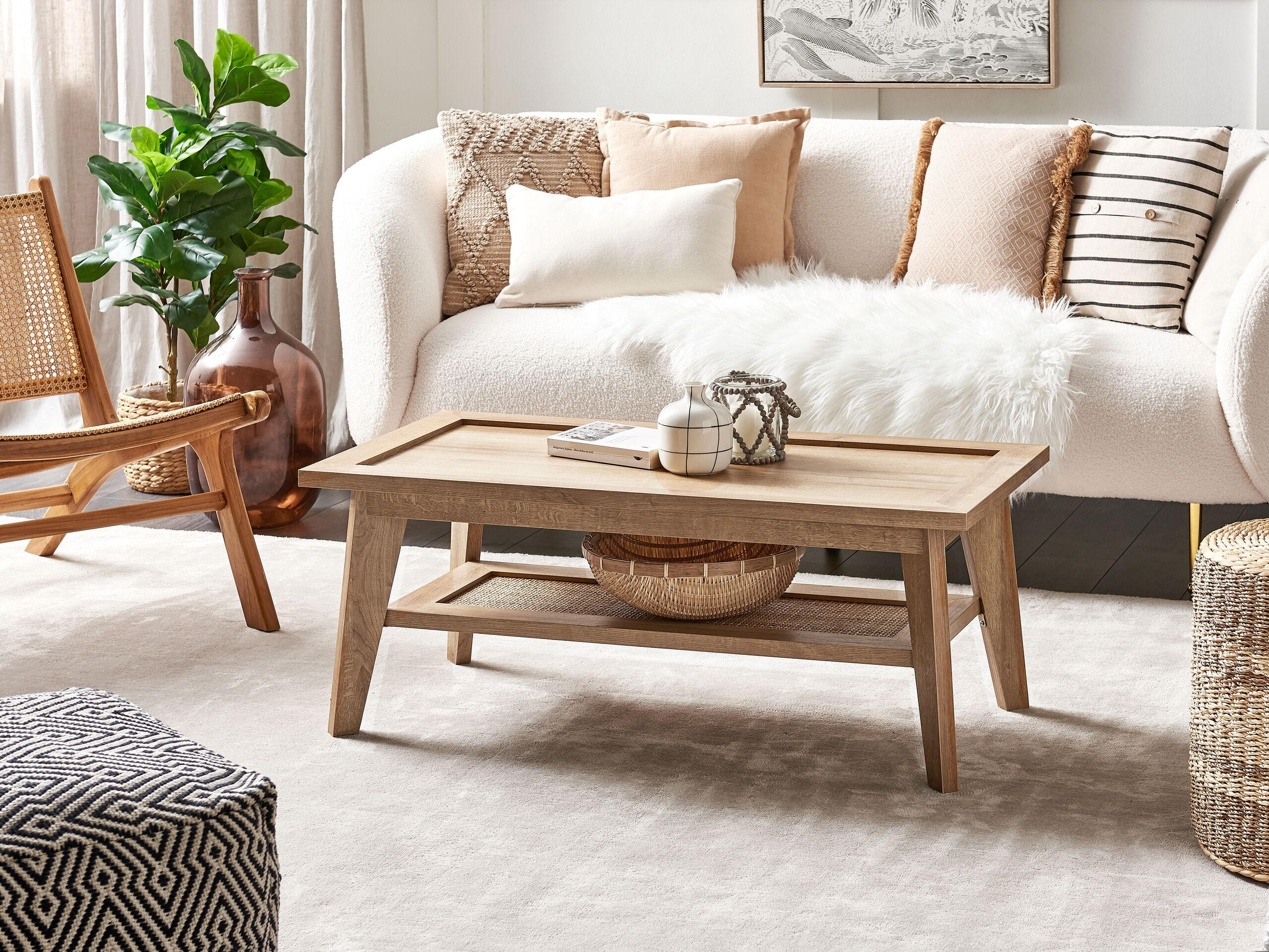 COUCHTISCH heller Holzfarbton 100/50 cm Simla - Hellbraun, Holzwerkstoff (50/100/40cm) - Beliani