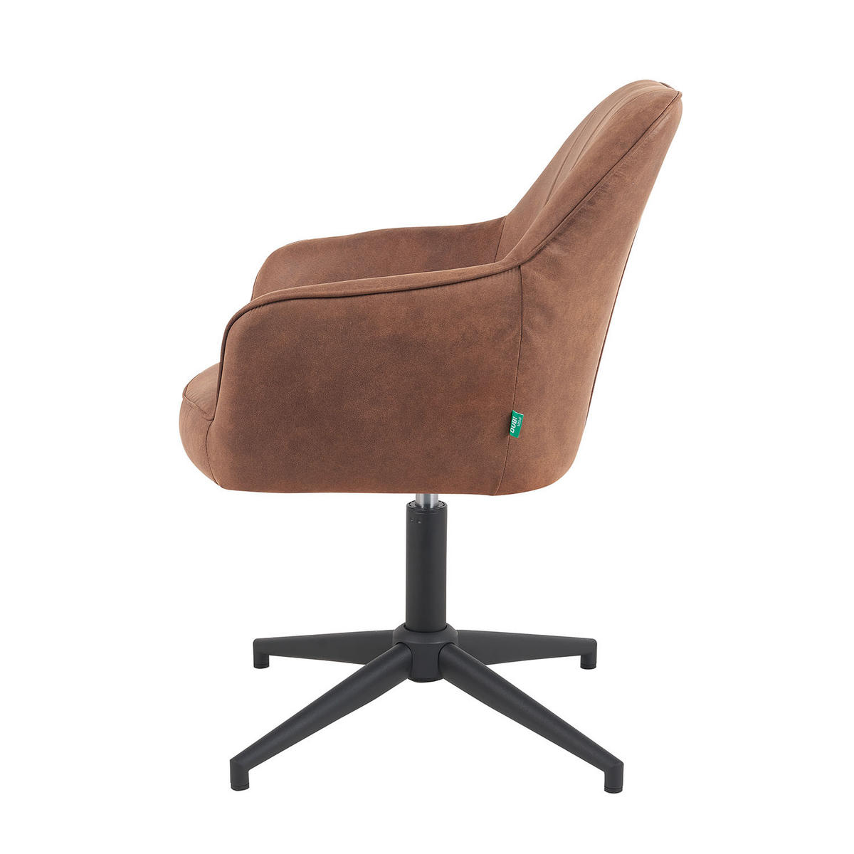 BÜROSTUHL Mika-Elin - Schwarz/Braun, Textil/Metall (60/84/65cm) - DUBI Möbel