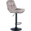 BARHOCKER Samt grau - Schwarz/Grau, Textil (46/94/54cm) - CLP