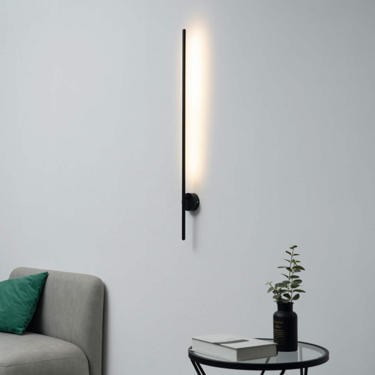 WANDLEUCHTE Mandal, Schwarz, 98cm - Schwarz, Metall (7/8.5/98cm) - KOSILUM