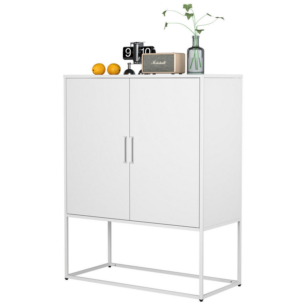 Modfu KOMODA z kovu 85x109x40 cm bílá s magnetickými dvířky a ochranou proti převrácení