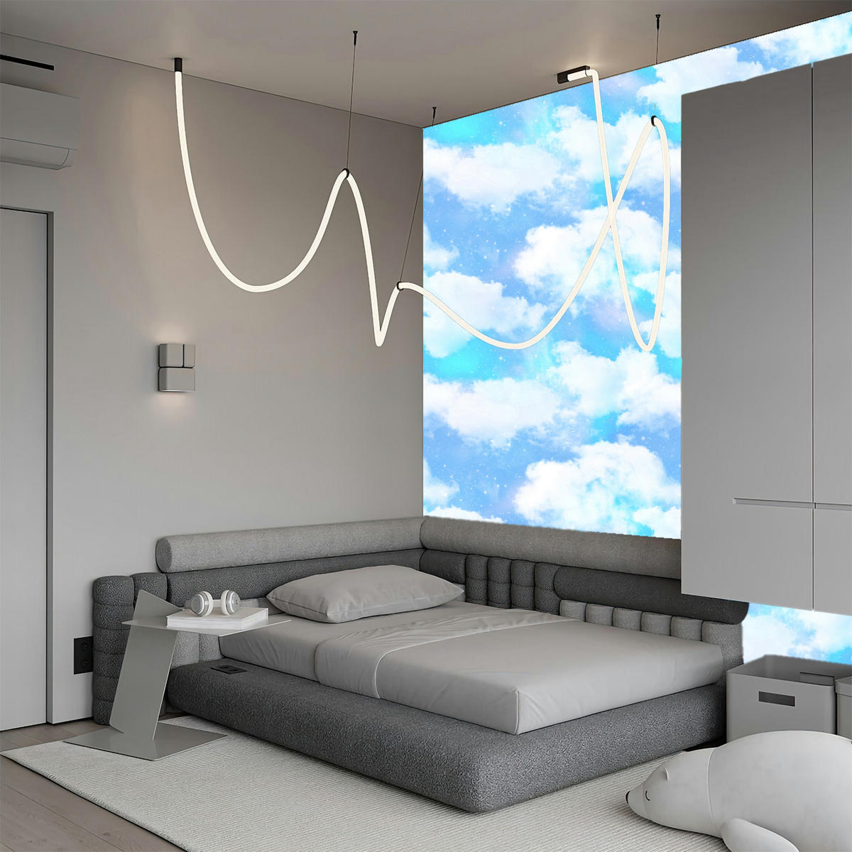 VLIESTAPETE Wolkenhimmel – Blau, Weiß – 50x1000 cm - Blau/Weiß, Papier (50/1000cm) - Muralo