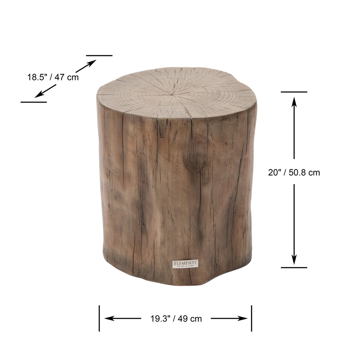 BEISTELLTISCH DAINTREE aus GF-Beton, Wetterbeständig, 49x47x51 cm - Rotbraun, Naturmaterialien (49/47/51cm) - Elementi