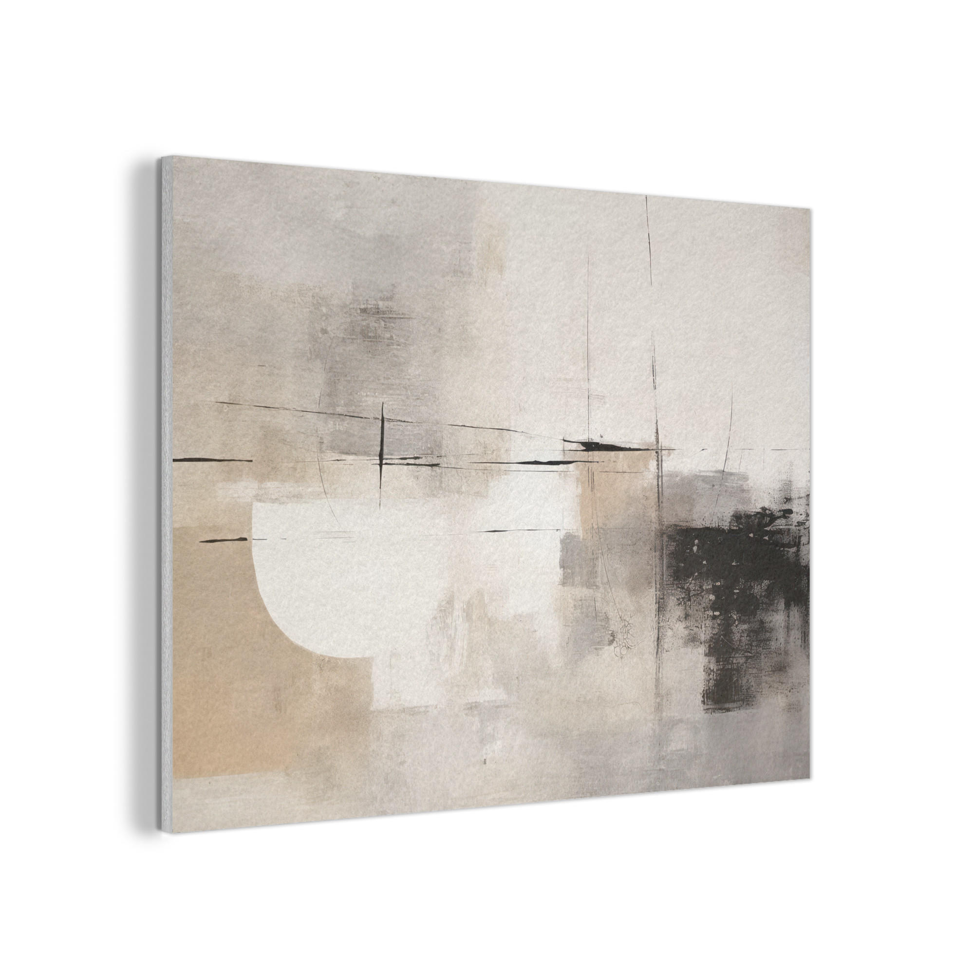 AKUSTIKPANEEL Abstrakt - Kunst - Grau 80x60 cm - Hellgrau, Textil (80/0.9/60cm) - MuchoWow