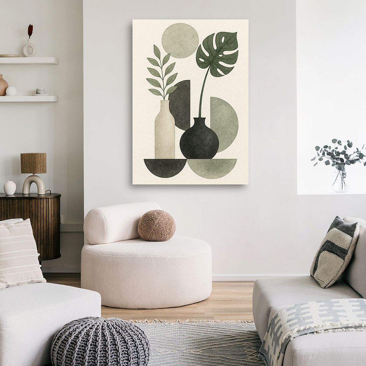 LEINWANDBILD Abstraktion 70x100cm - Grün, Textil (70/100cm) - Feeby