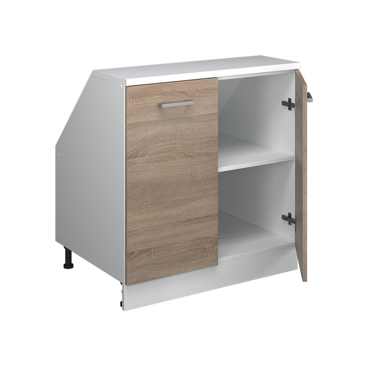 ŠIKMÁ SKRIŇA Rion Sonoma 80 x 81.6 cm s 2 dverami, korpus skrine hĺbka 60 cm - biela/dub sonoma, kompozitné drevo (80/83.8/60cm) - Vicco