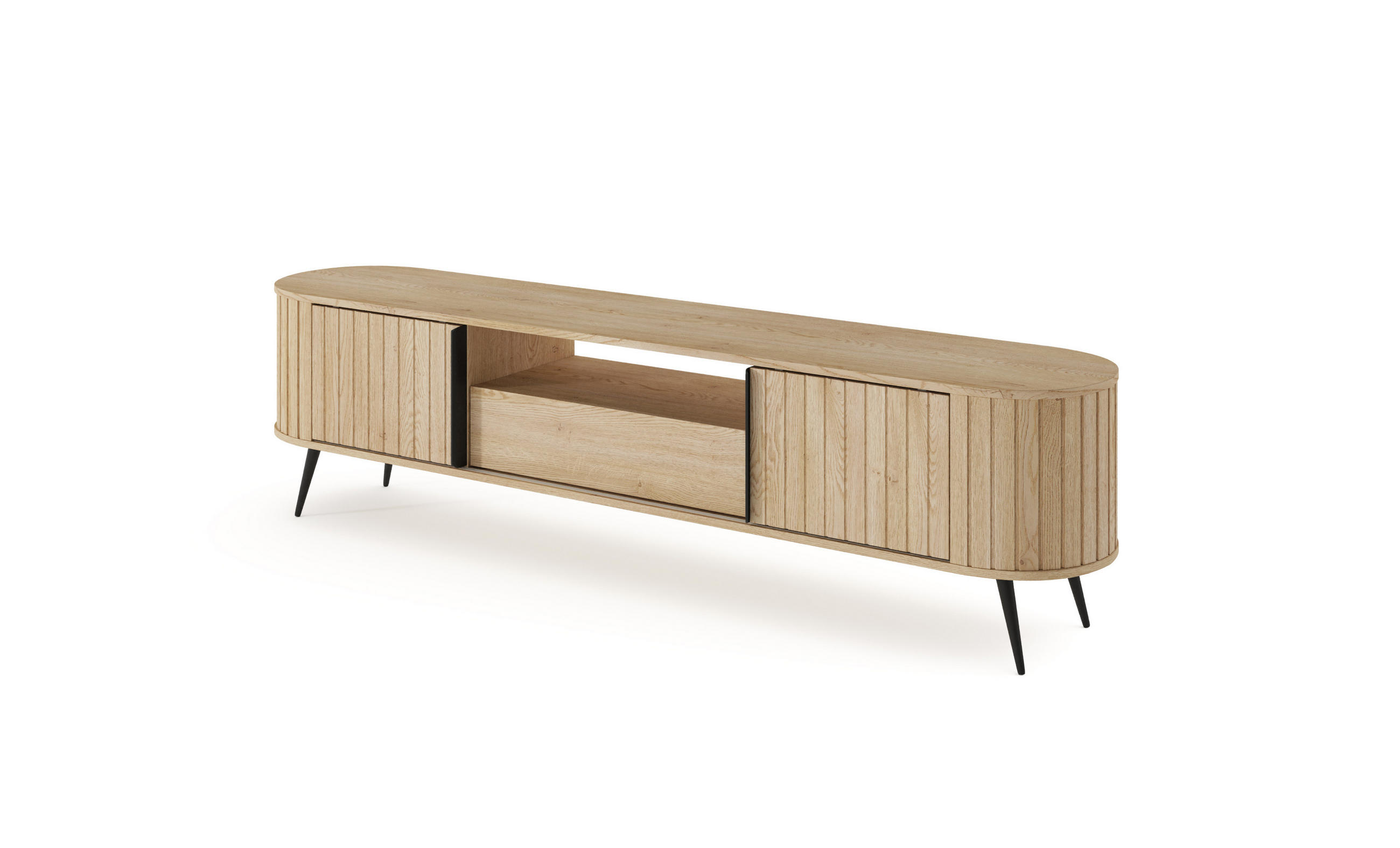 LOWBOARD CARA 196/51,2/40,2 cm, Eichefarben - Eichefarben, Holzwerkstoff (196/51.2/40.2cm) - MASSENO