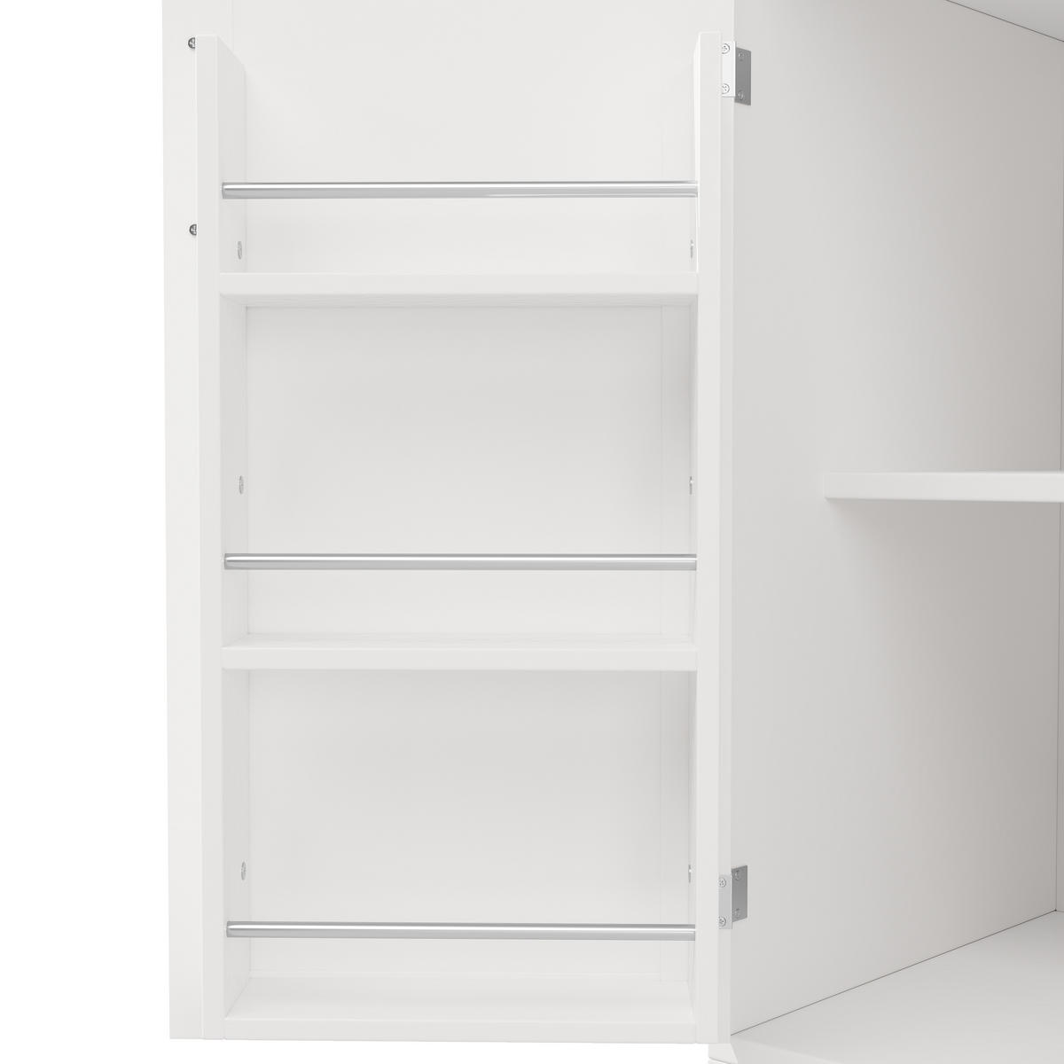 GESCHIRRSCHRANK aus MDF 120x40x188 cm in Weiß mit LED-Lichtleiste - Weiß, Holzwerkstoff (120/180/40cm) - Modfu
