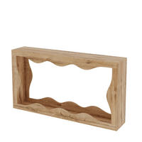 KONSOLENTISCH DE-37068 mit Wellenrand und 2-stöckigem Regal Natur - Naturfarben, Holzwerkstoff (160.5/30/86.5cm) - ComfortXL
