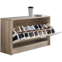SCHUHKIPPER aus Holz in Beige mit Ablage und 1 Fach, 80x24x47 cm - Beige/Braun, Holz (80/47/24cm) - KADIMA DESIGN