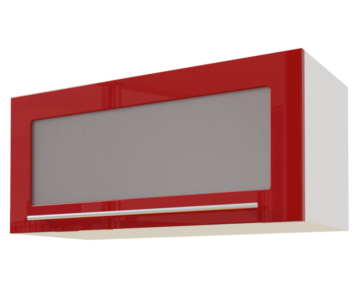 KLAPPHÄNGESCHRANK Brerra W4BS/80 WKF Weiß / RAL 3002 karminrot Hochglanz 80 / 32,5 / 36cm - Rot/Weiß, Holz/Holzwerkstoff (80/36/32.5cm) - Feldmann-Wohnen