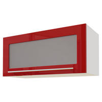 KLAPPHÄNGESCHRANK Brerra W4BS/80 WKF Weiß / RAL 3002 karminrot Hochglanz 80 / 32,5 / 36cm - Rot/Weiß, Holz/Holzwerkstoff (80/36/32.5cm) - Feldmann-Wohnen