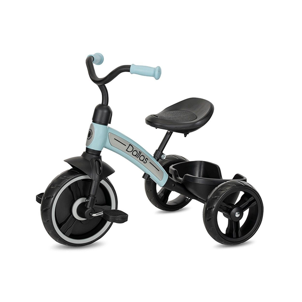 DREIRAD Dallas hellblau ergonomischer Sitz, höhenverstellbar, EVA-Räder, Korb - Blau, Metall (68/48/58cm) - Lorelli