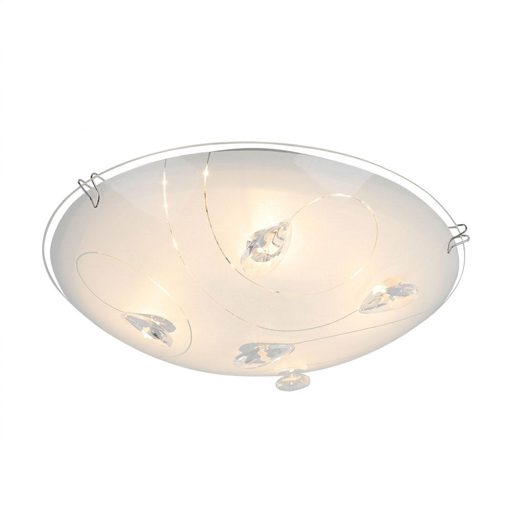 LED DECKENLEUCHTE INKA Weiß Opal - Weiß, Glas (25/25/7.5cm) - Globo Lighting