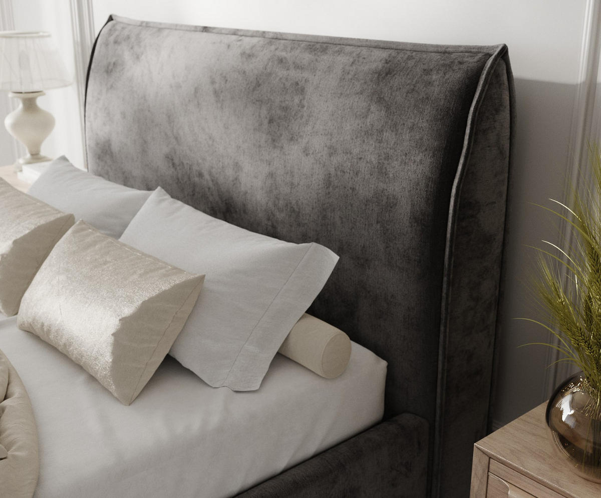 POLSTERBETT Mira 120/200 cm Anthrazit im Lotta Stoff - Anthrazit/Naturfarben, Holz/Holzwerkstoff (120/200cm) - AltaBeds