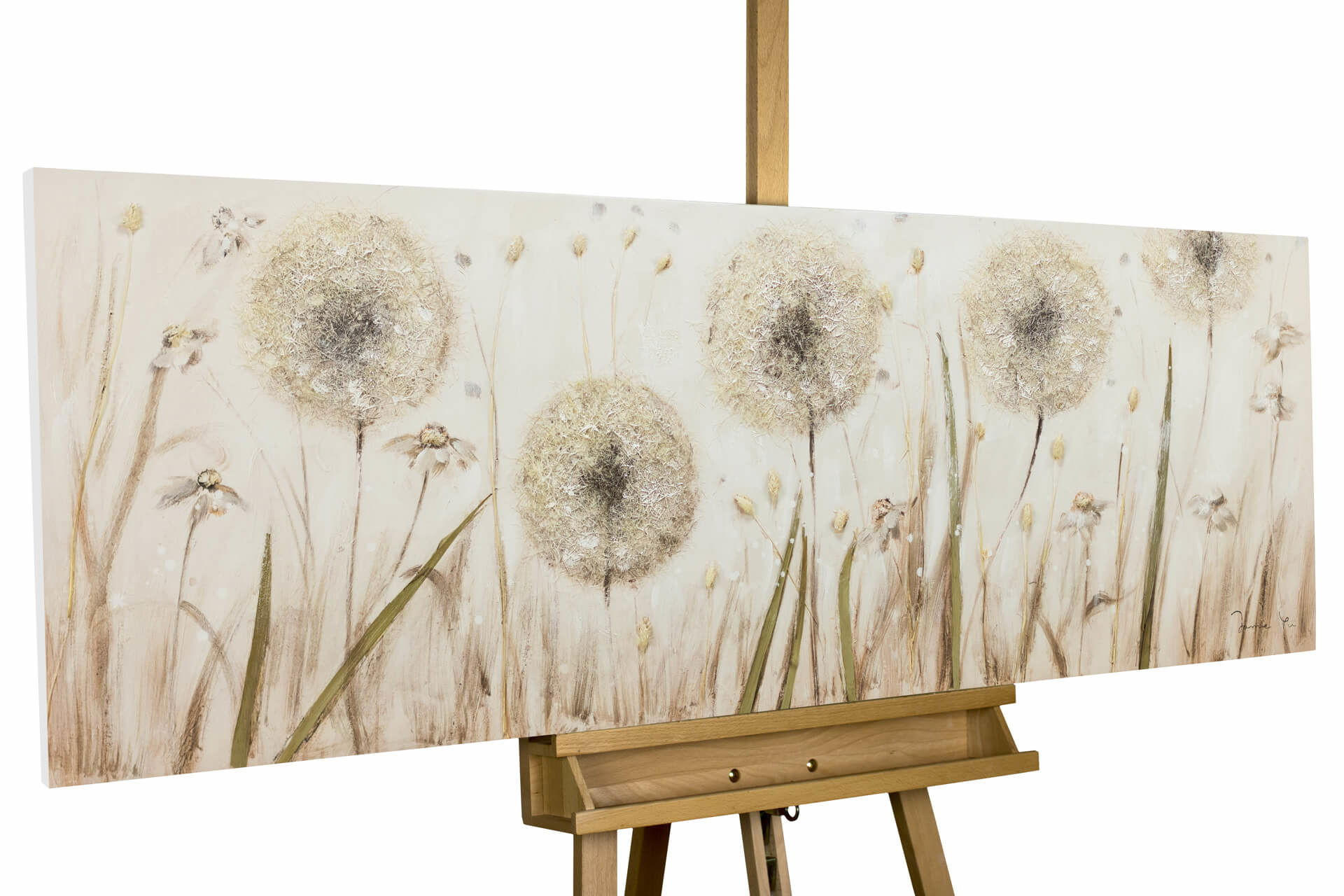 ACRYLBILD HANDGEMALT 150/50 cm - Beige, Holz/Textil (150/50cm) - KUNSTLOFT