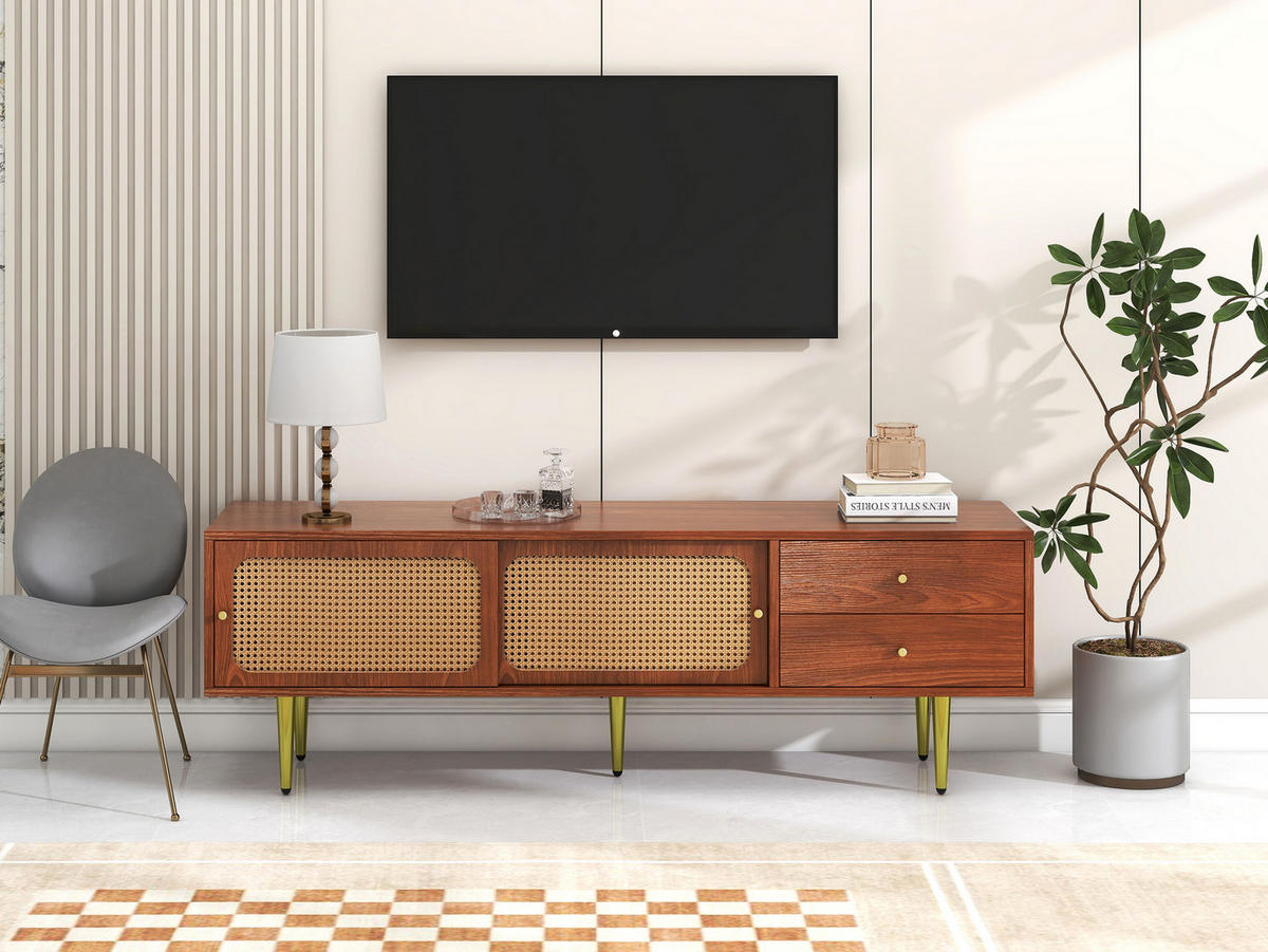 TV-ELEMENT braun 160/40/60 cm - Braun, Holz (40/60/160cm) - Urban Meuble