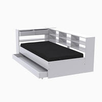 STAURAUMBETT ROLLER / 90x190 cm - Weiß - Weiß, Holzwerkstoff (90/190cm) - Weber Industries