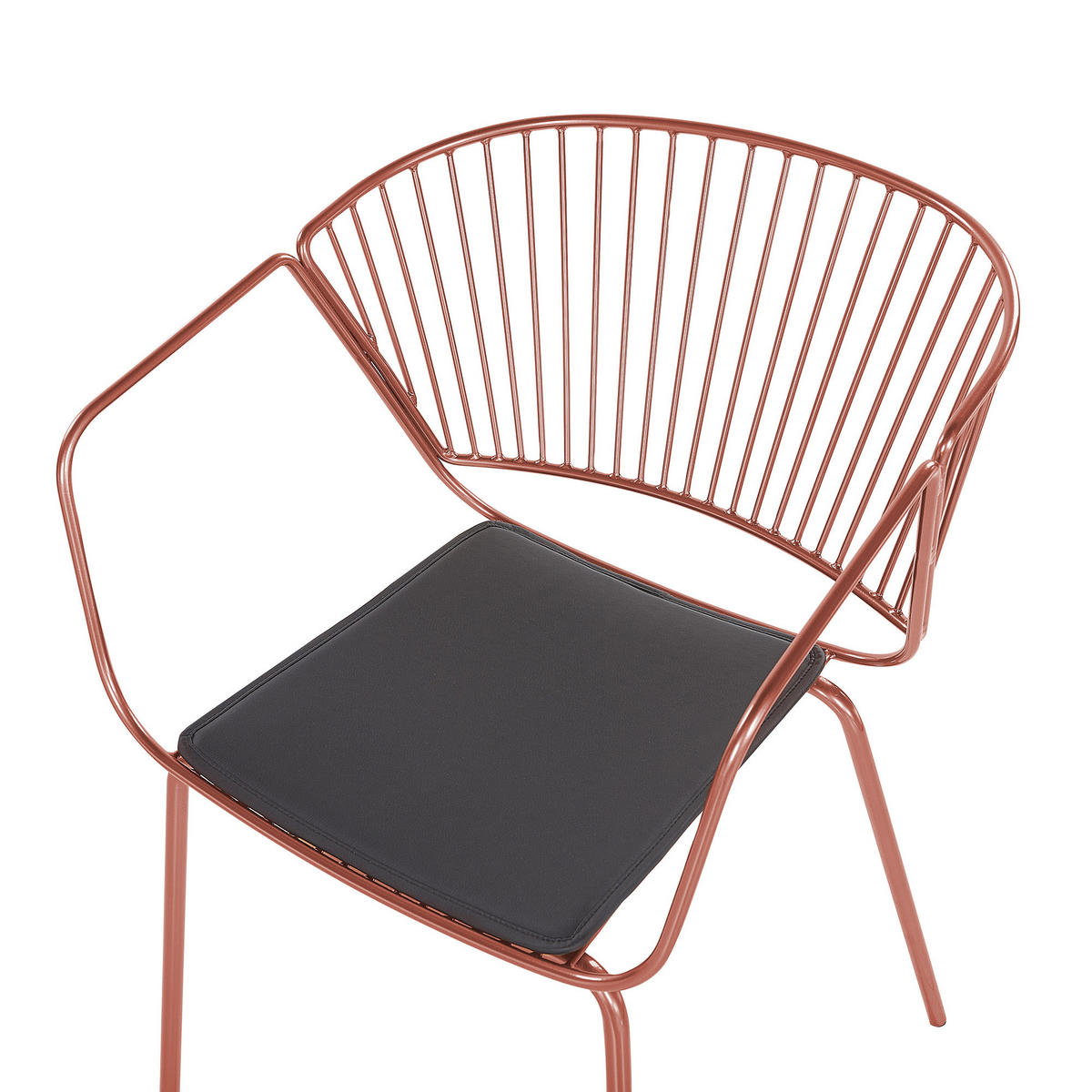 METALLSTUHL 2er-Set Kupfer Rigby - Rotbraun, Textil/Metall (54/77/49cm) - Beliani