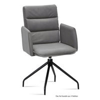 ARMLEHNSTUHL drehbar (4er-Set) Donica 52x92x60 Schwarz/Grau - Schwarz/Grau, Kunststoff (60/92/52cm) - 58aufmkessel