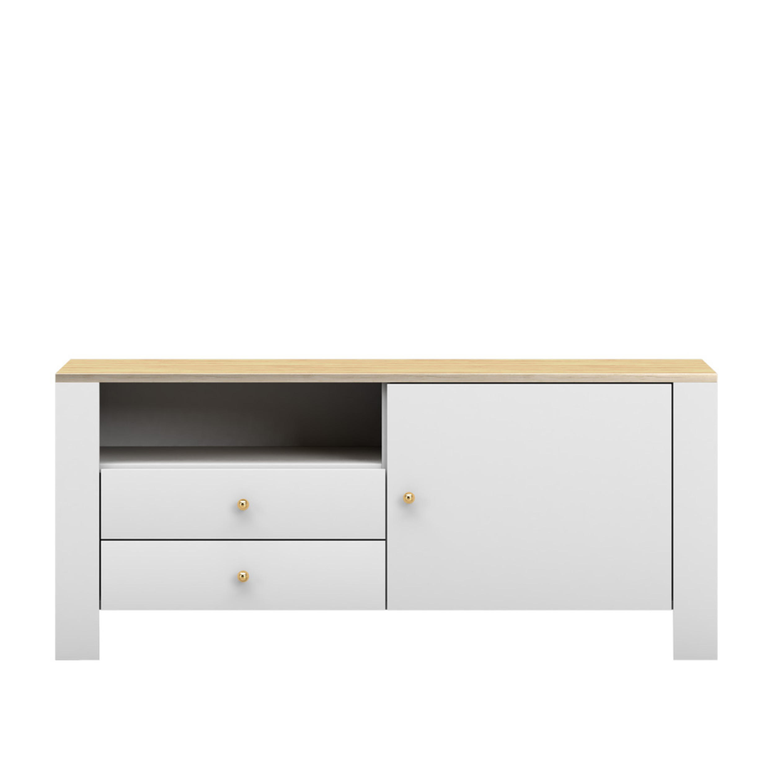 TV-SCHRANK - RTV Gawin 05 - Weiß, Holzwerkstoff (120/50/43cm) - Möblo