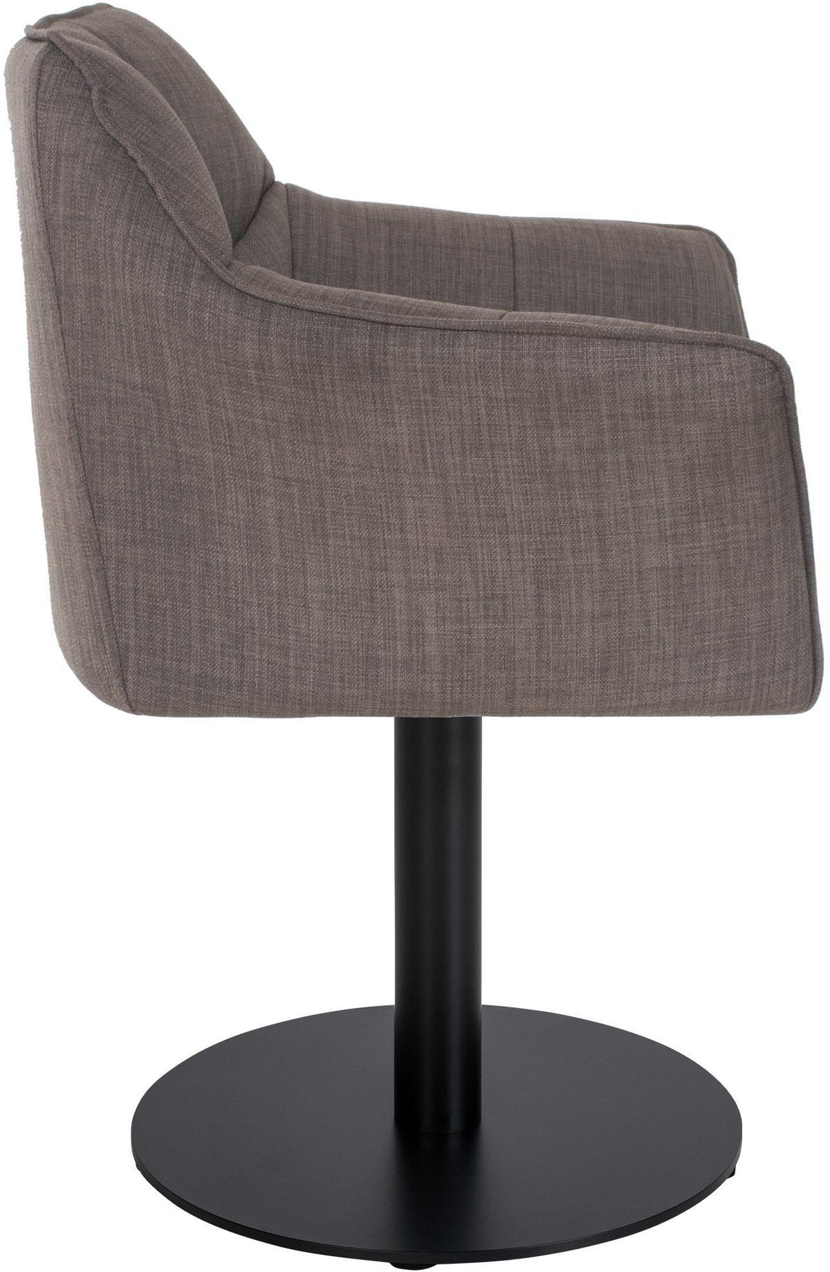 SESSEL Stoff grau - Schwarz/Grau, Textil/Metall (64/75/48cm) - CLP