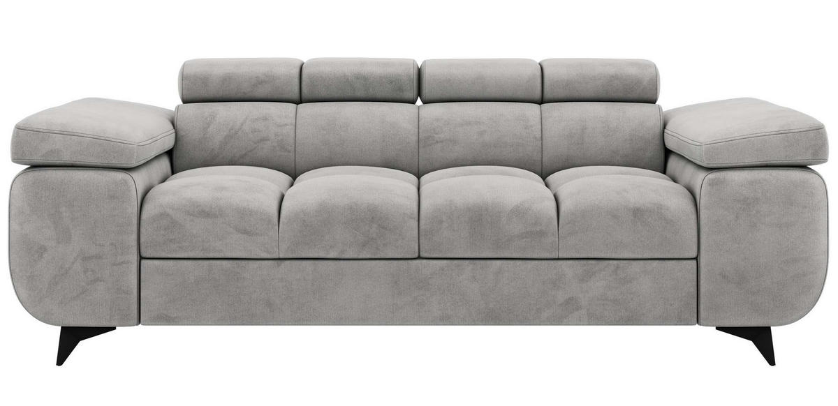 DVOUMÍSTNÁ POHOVKA NIDELLO - Světle šedá Samet - černá/světle šedá, kov/textil (194/70/97cm) - MKS
