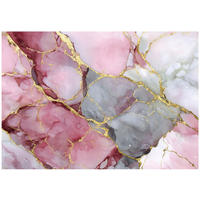 FOTOTAPETE Marmor Abstrakt Rosa 300x210 cm - Multicolor, Papier (300/210cm) - Wallarena