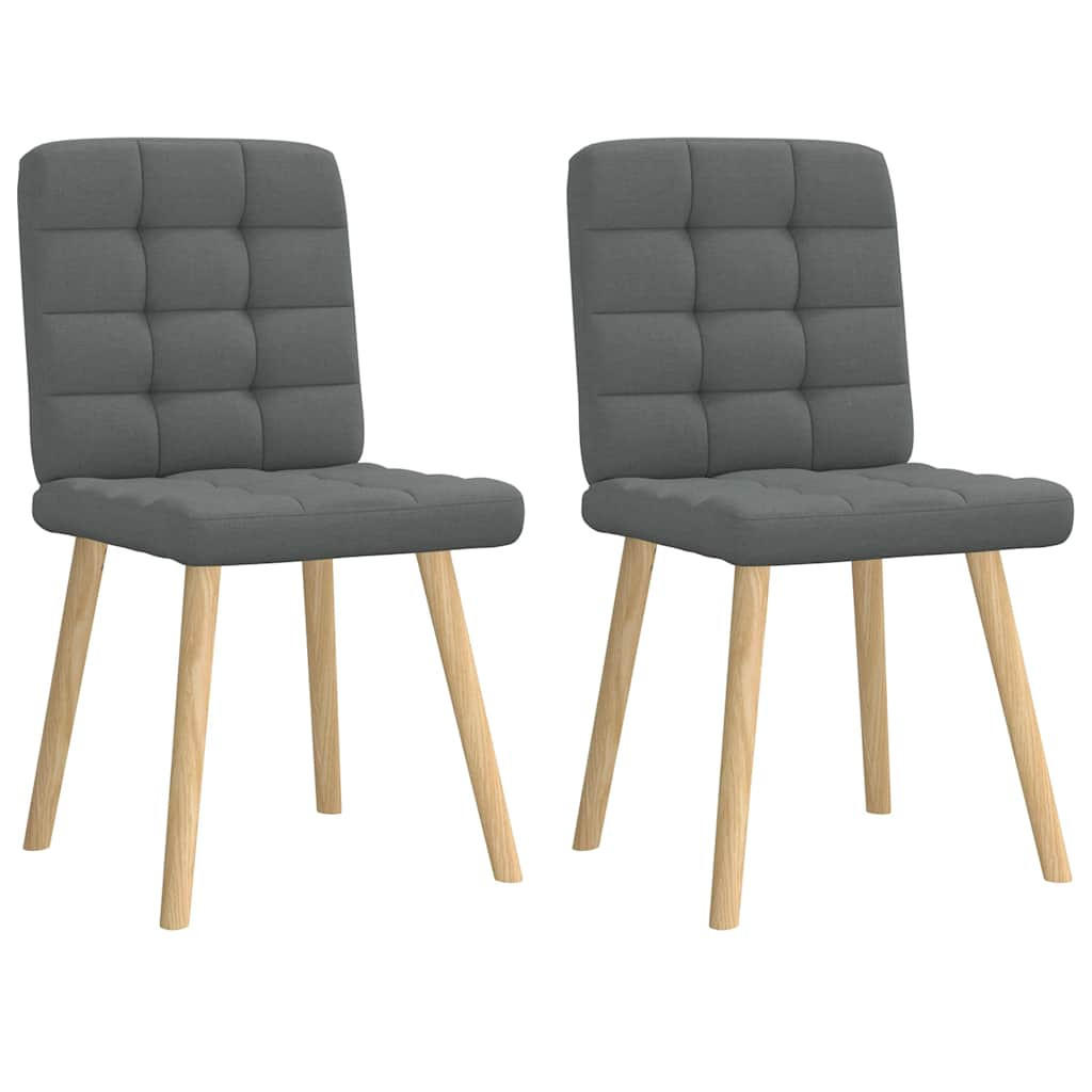 ESSZIMMERSTÜHLE 2 Stk. Dunkelgrau Stoff 45*54*86cm - Dunkelgrau, Metall (45/86/54cm) - ZMH