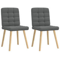 ESSZIMMERSTÜHLE 2 Stk. Dunkelgrau Stoff 45*54*86cm - Dunkelgrau, Metall (45/86/54cm) - ZMH