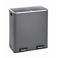 MÜLLEIMER TM2X30 - Grau, Metall (57/65/31cm) - SVITA