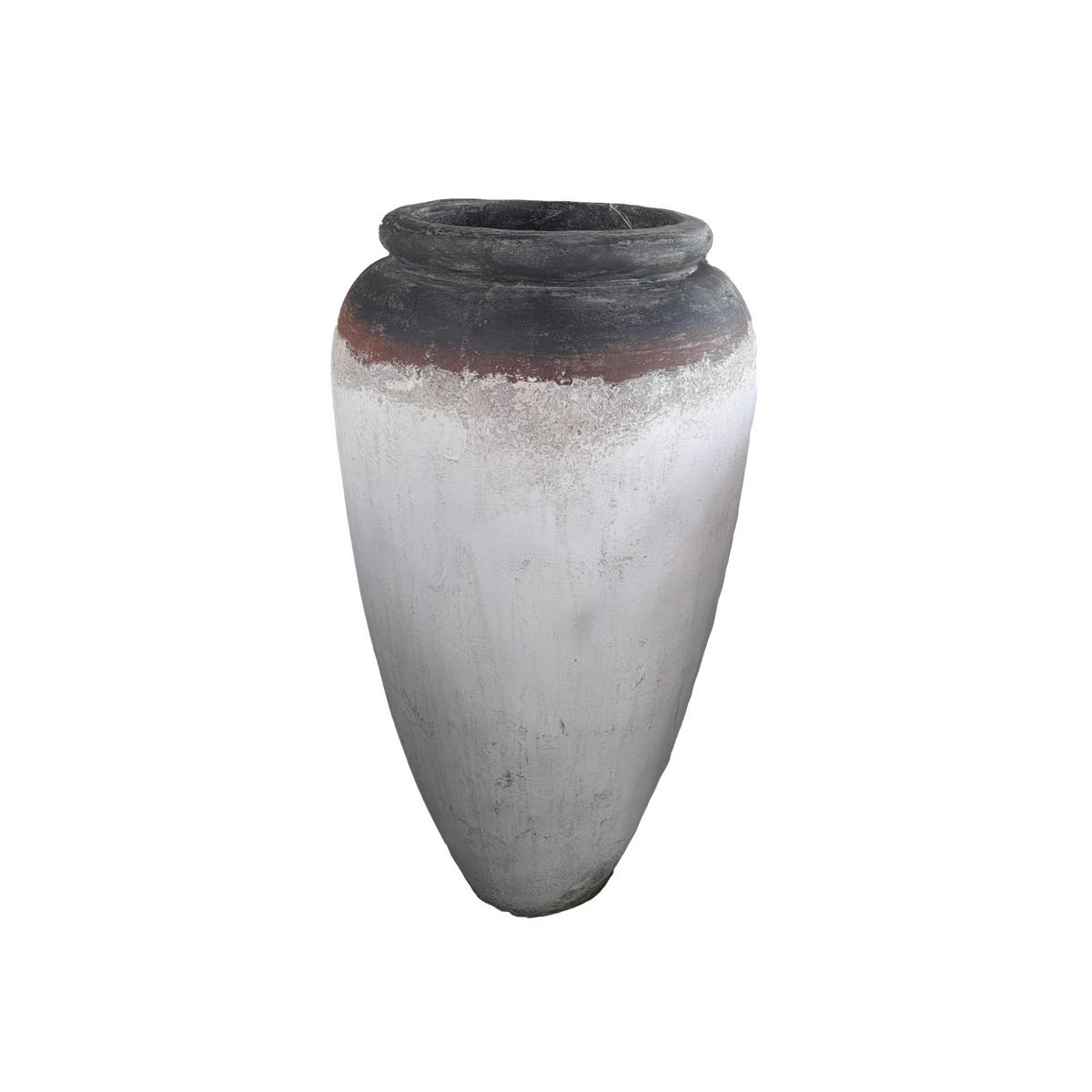 TOPF Kajetan Weiß 40/40/80cm - Weiß, Stein (80cm) - PTMD Collection