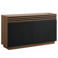 SIDEBOARD DE-37557 150/40/85 cm mit 2 Schubladen und 4 Türen Schwarz/Braun - Schwarz/Braun, Holzwerkstoff (150/85/40cm) - ComfortXL