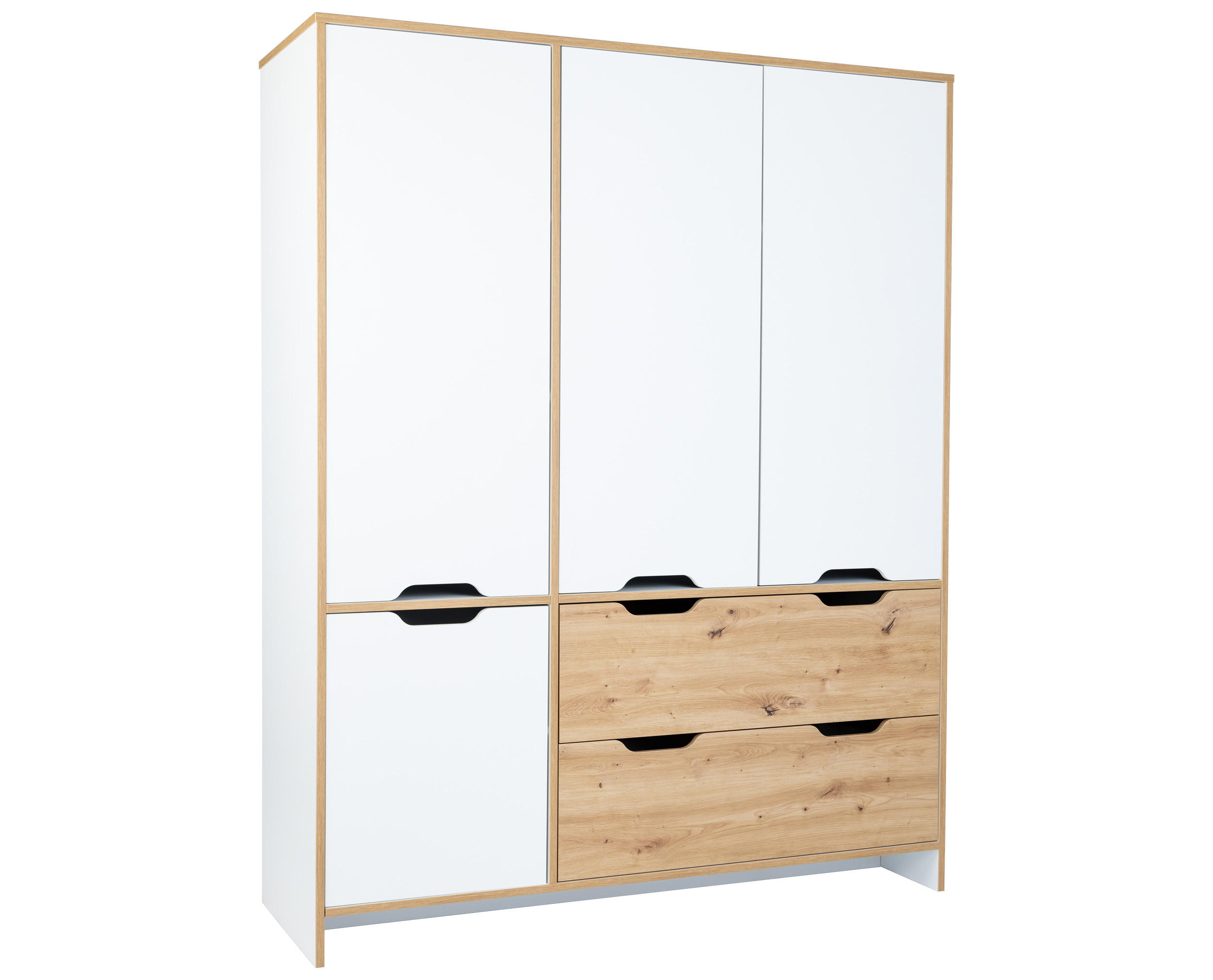 arthur berndt Kleiderschrank Weiß, Eiche Artisan 150x189x49 cm