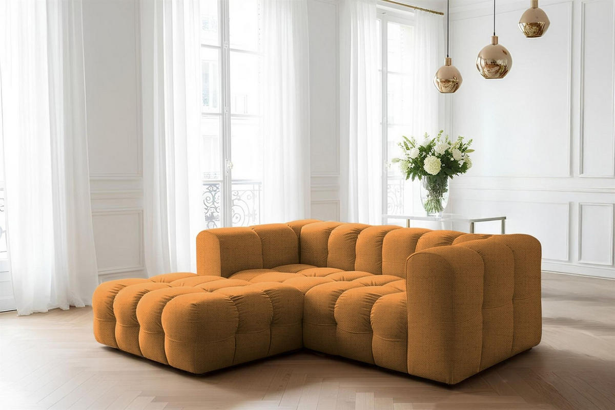 ECKSOFA Solvie Xs In Moly - Orange, Holzwerkstoff/Textil (193/239cm) - Fun Möbel