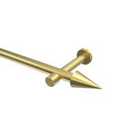 GARDINENSTANGEN-SET Prestige Savio 600 cm (geteilt in 3 x 200 cm), 1-läufig (ohne Ringe), 20 mm Ø Messing-Optik - Messingfarben, Metall (600cm) - INTERDECO