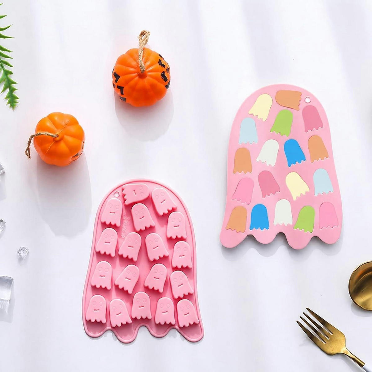 SILIKONFORM Geist 18-Hohlraum Halloween Backform - Rosa, Kunststoff