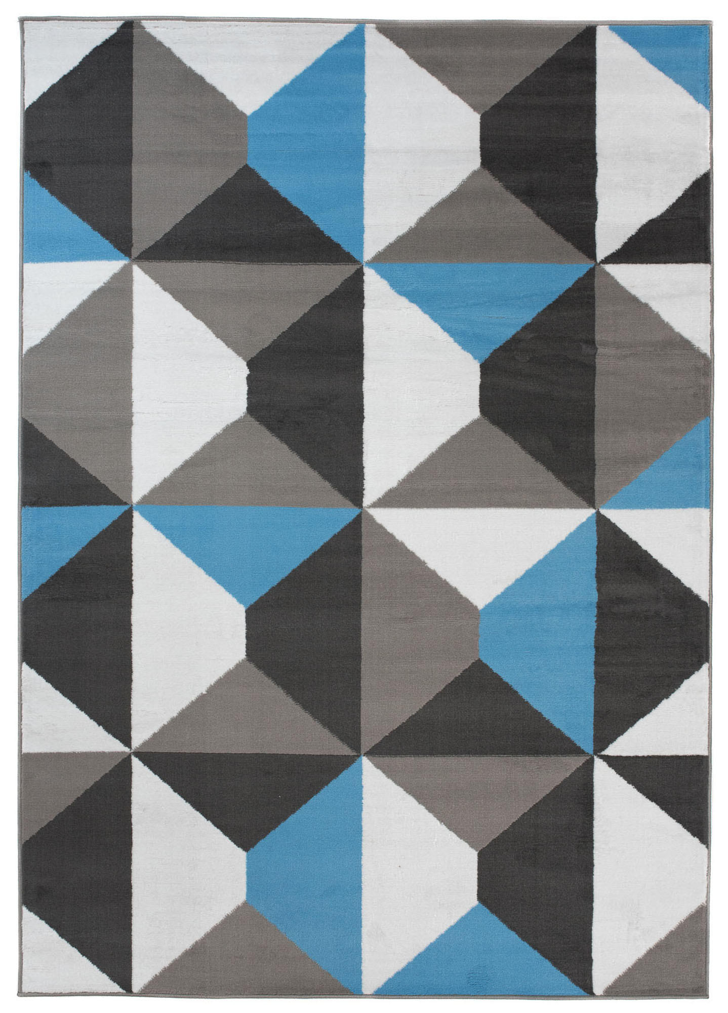 TEPPICH MAYA Blau Vierecke Geometrisch Figuren 250/300 cm - Blau, Textil (250/300cm) - Tapiso