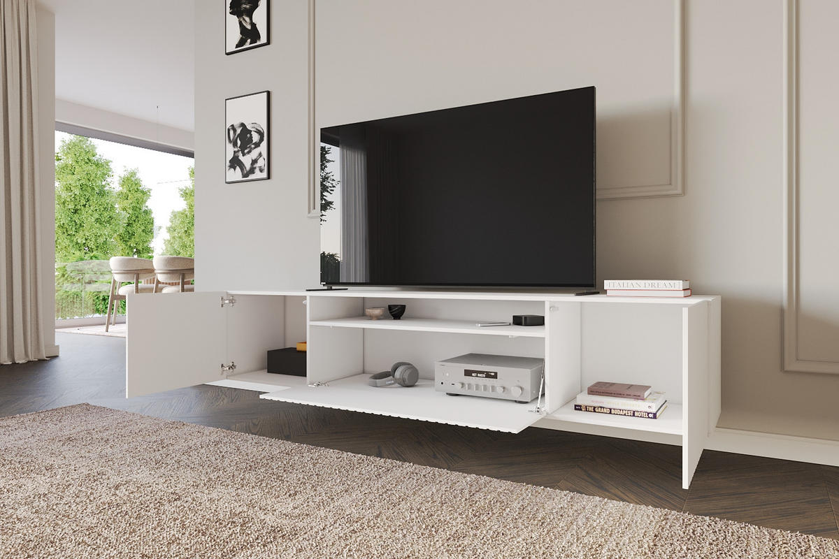 LOWBOARD KITO-W 200x40x41 cm - Weiß - Weiß, Holzwerkstoff (200/40/41cm) - ALTDECOR