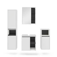 SESTAVA KOUPELNOVÉHO NÁBYTKU Viola Bílá/šedá - bílá/šedá, kompozitní dřevo (60/60/45.5cm) - Vicco