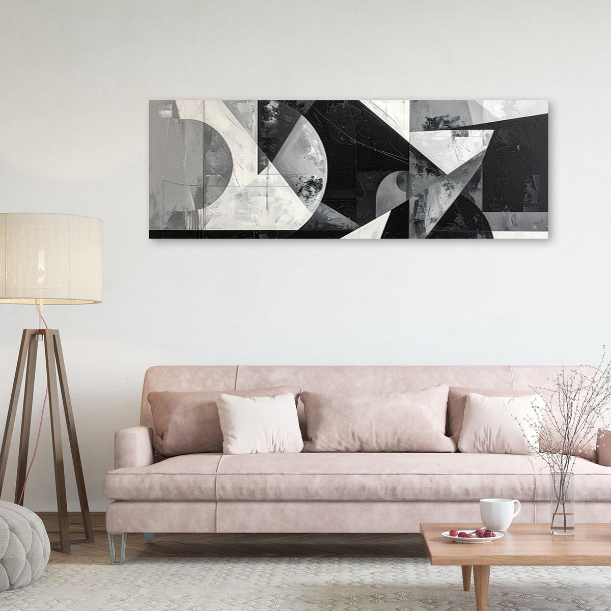 LEINWANDBILD 3D und geometrisch 150x50cm - Grau, Textil (150/50cm) - Feeby