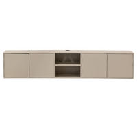 SCHWEBENDES TV-Möbel mit 4-Türen aus Mangoholz 200cm, taupe - Taupe, Holz (200/40/30cm) - Giga Meubel