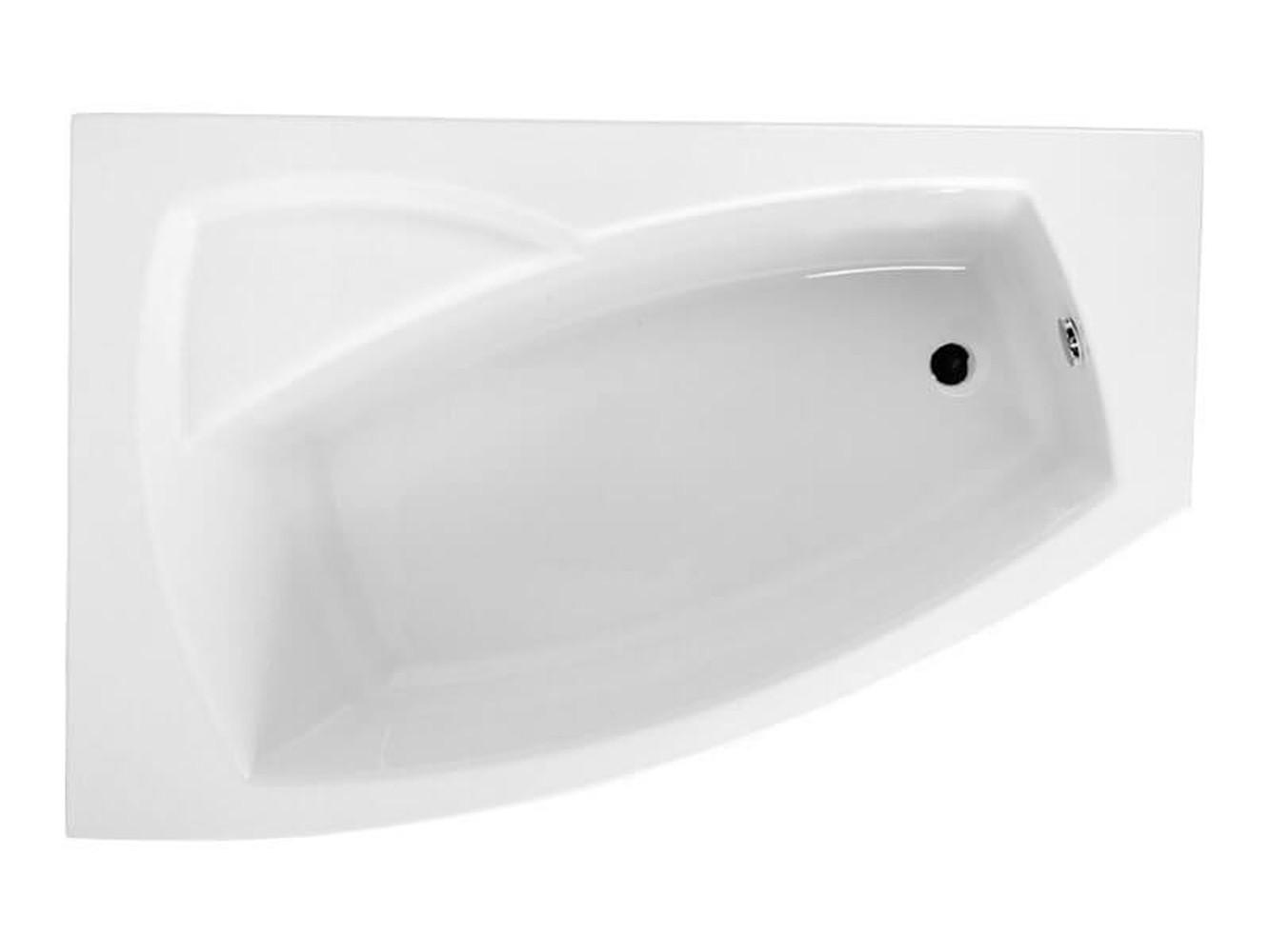 BADEWANNE Eckwanne FRIDA 160/105 Links Ablauf & Füße - Weiß, Kunststoff (105/58/160cm) - bad land