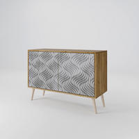 SIDEBOARD CONCRETE MOVEMENT, Eicheneffekt, 111x42x77,5 cm, 2 Türen - Eichefarben/Buchefarben, Holzwerkstoff/Buchenholz (111/77.5/42cm) - SpaceRebels