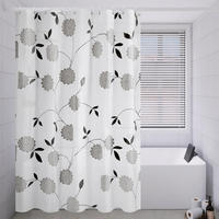 DUSCHVORHANG Blumen Muster breit Tropfen wasserdicht Badezimmer - Weiß, Kunststoff (200/3cm) - MCBOSON