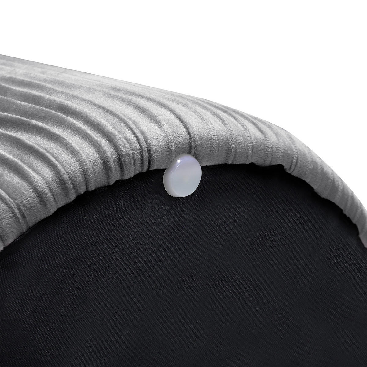POLSTERHOCKER 38/38/38 cm Zylinder Stauraum Zierfalten Flanell Grau - Grau, Holzwerkstoff/Textil (38/38/38cm) - Livingandhome