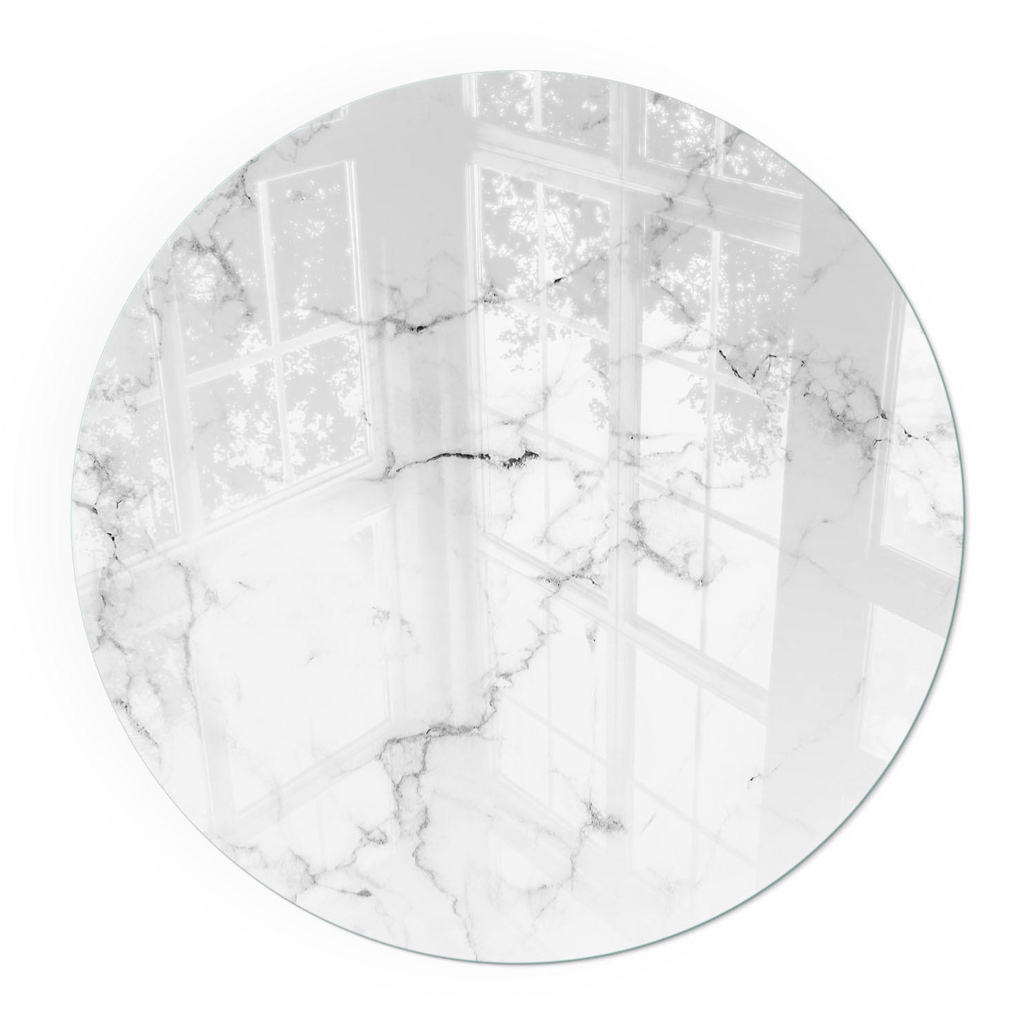 GLASPLATTE für Kamin Ø 100 cm - Weiß, Glas (100/100/0.4cm) - TULUP