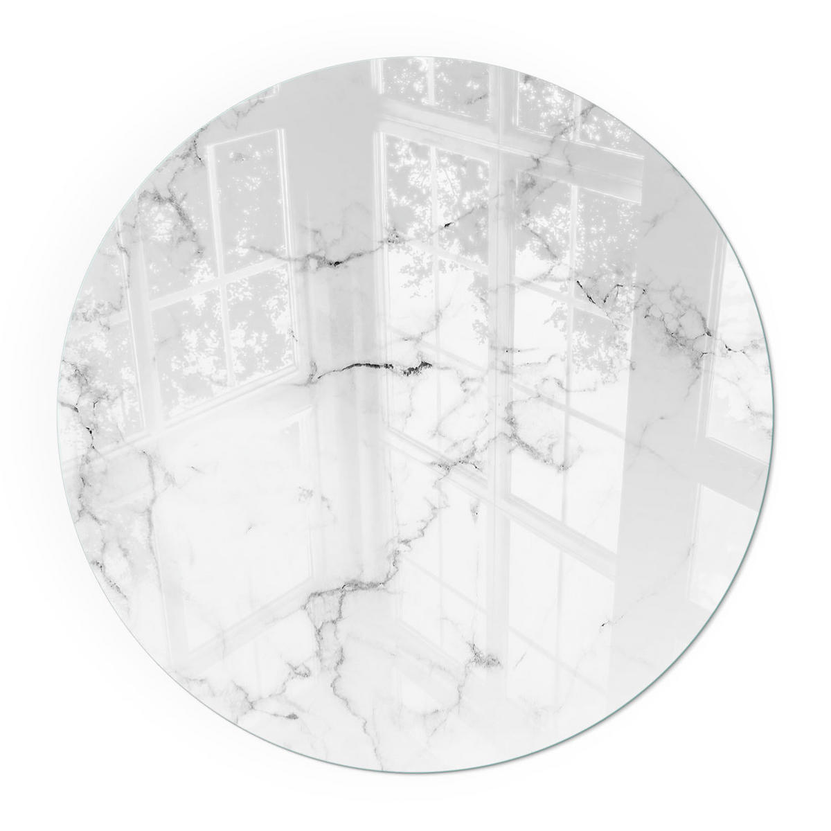 GLASPLATTE für Kamin Ø 100 cm - Weiß, Glas (100/100/0.4cm) - TULUP